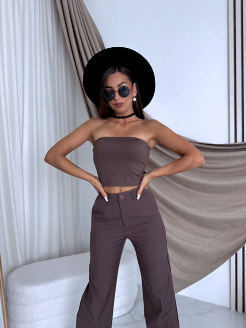 Crop tops "TRIFLE 3553" - choco