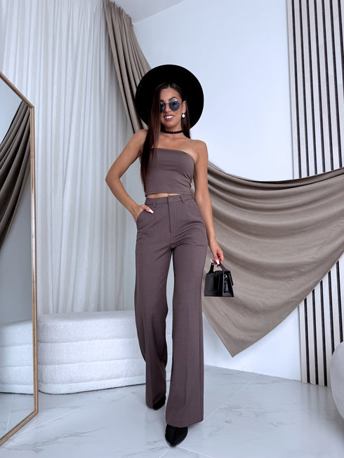 Crop tops "TRIFLE 3553" - choco