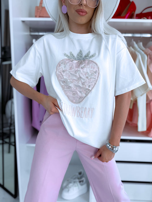 T-shirt "CRYSTAL STRAWBERRY" - WHITE