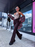 FLARED džinsa bikses "PURE CHOCO" S009-131