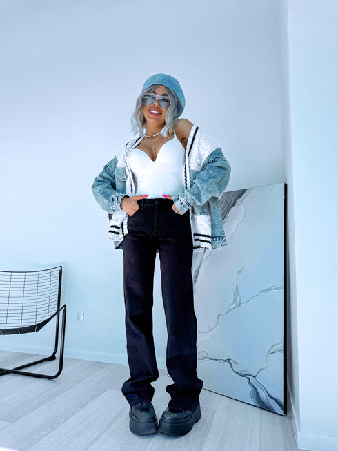 Extra long MELNAS džinsa bikses "VITAMIN" T6270-11