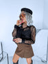 2in1 lace blouse "BOHO 10237" - BLACK