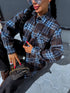 Plaid shirt "RAINY DAY" VMC58 - DARK BLUE