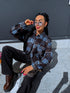 Plaid shirt "RAINY DAY" VMC58 - DARK BLUE