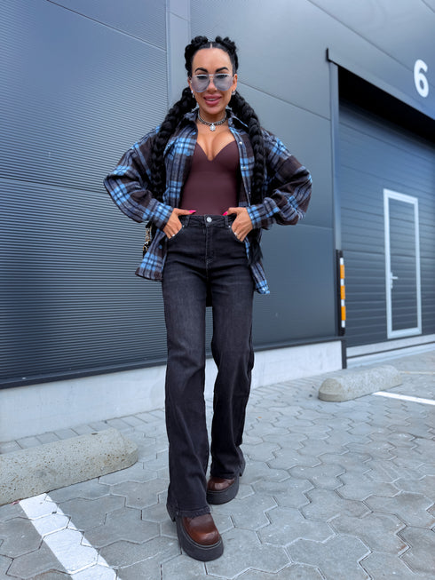 Plaid shirt "RAINY DAY" VMC58 - DARK BLUE