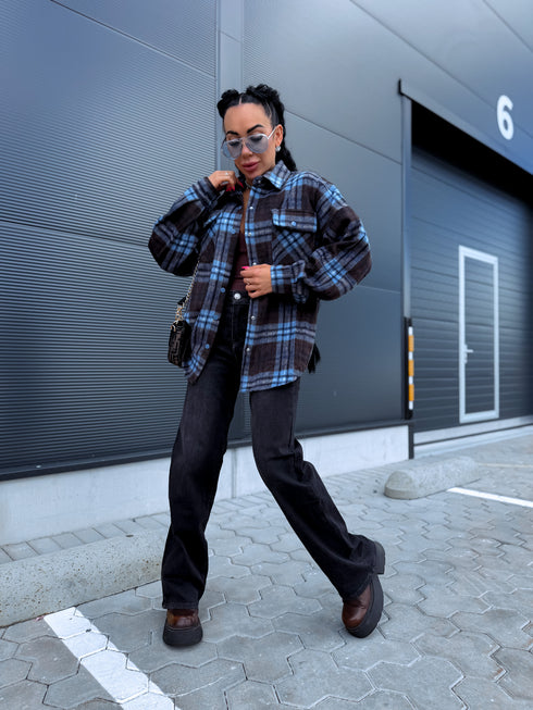 Plaid shirt "RAINY DAY" VMC58 - DARK BLUE