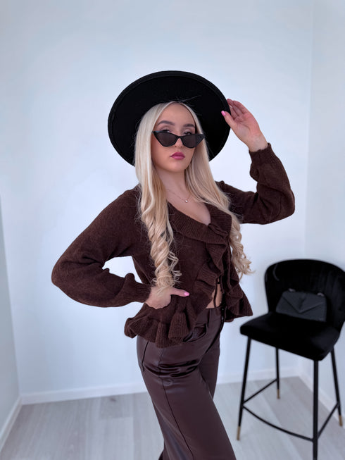 Вязаная кофта "HALLS 2822" - CHOCO