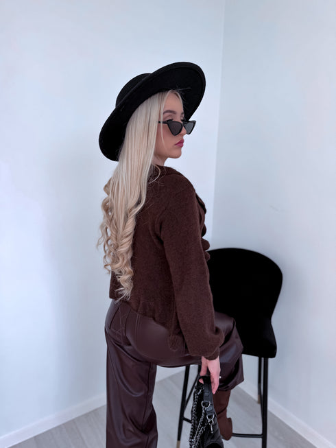 Вязаная кофта "HALLS 2822" - CHOCO