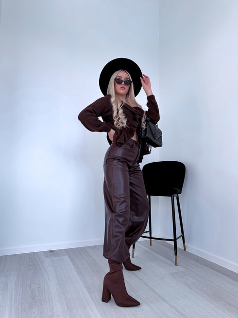 Вязаная кофта "HALLS 2822" - CHOCO