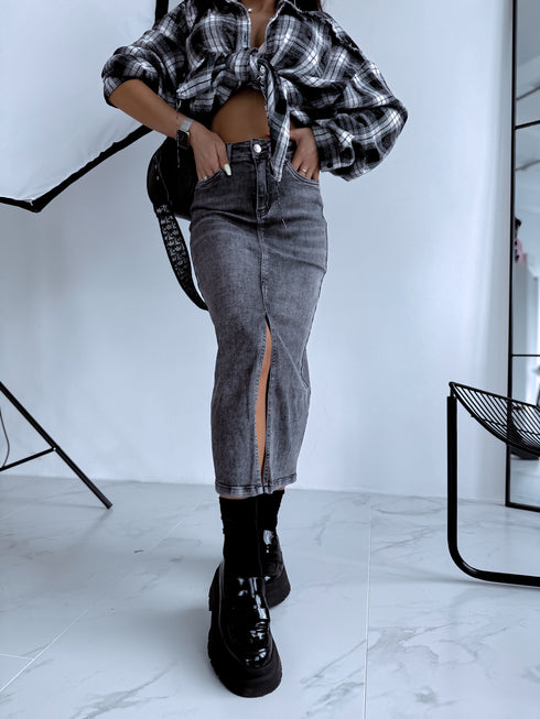 "NORWAY" denim skirt DJ2672 - DARK GRAY
