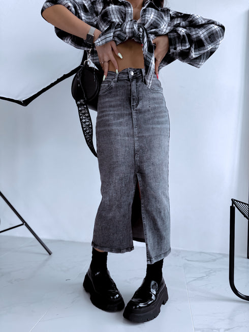 "NORWAY" denim skirt DJ2672 - DARK GRAY