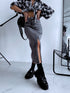"NORWAY" denim skirt DJ2672 - DARK GRAY