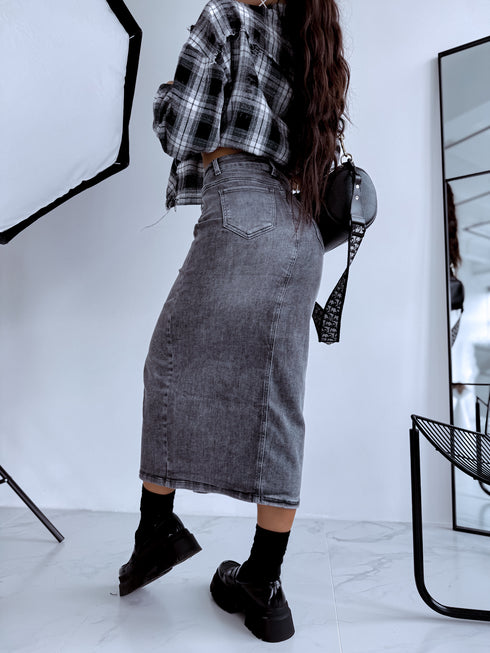 "NORWAY" denim skirt DJ2672 - DARK GRAY