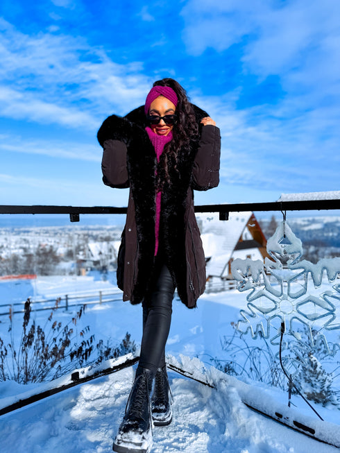 PUFĪGĀ parka ar pūku - melna PRE-ORDER