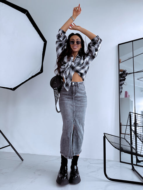 "NORWAY" denim skirt DJ2672 - DARK GRAY