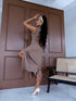 Dress with buttons "MAYA HS9612" - CAPPUCCINO