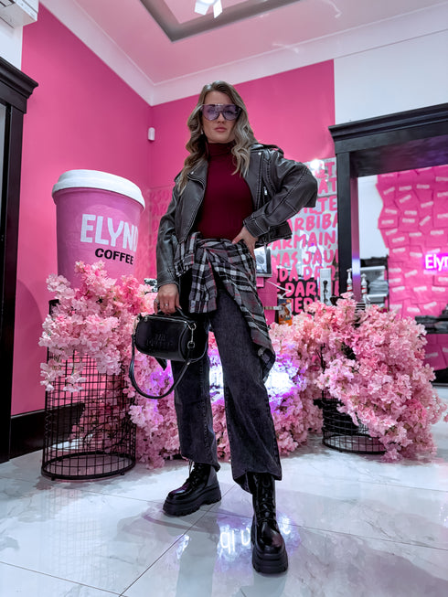 Bordo VIENTOŅA bodis su aukšta apykakle H73