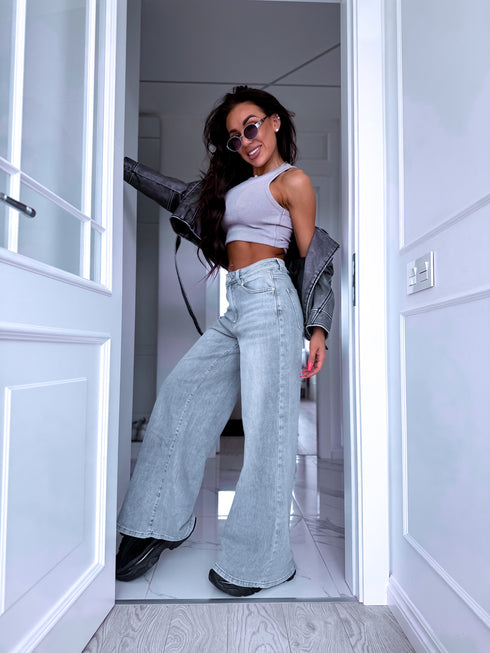 Gray denim pants "URBAN" T395-3