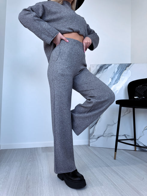 Knitted Set "Crystal Xmas LO-133AB" - GREY