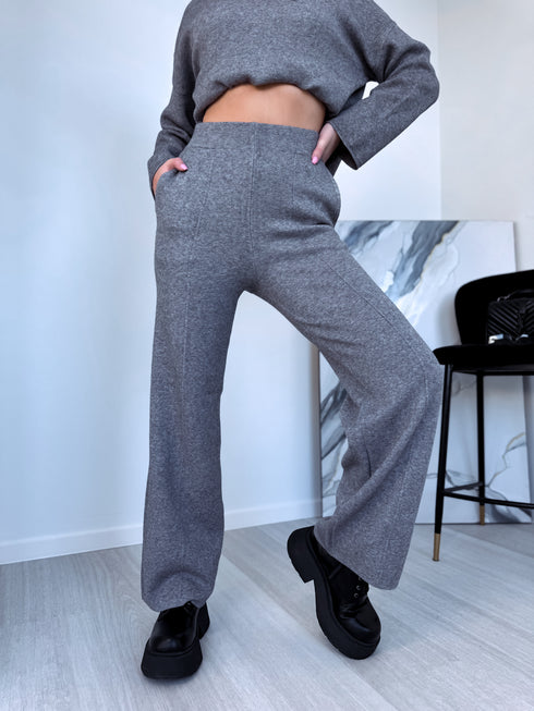 Knitted Set "Crystal Xmas LO-133AB" - GREY