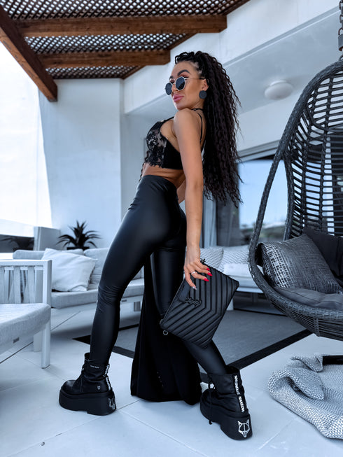 Леггинсы из искусственной кожи "Сентябрь" 18018 - ЧЕРНЫЕ ПРЕДЗАКАЗ