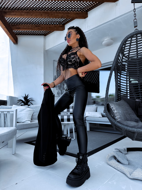 Леггинсы из искусственной кожи "Сентябрь" 18018 - ЧЕРНЫЕ ПРЕДЗАКАЗ