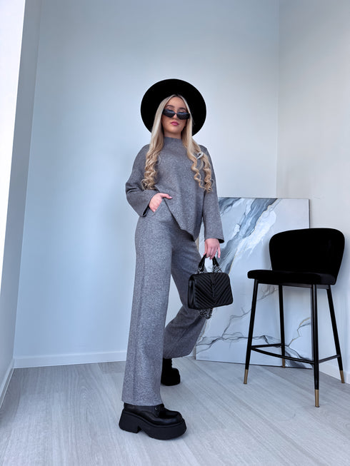 Knitted Set "Crystal Xmas LO-133AB" - GREY