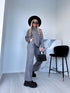 Knitted Set "Crystal Xmas LO-133AB" - GREY