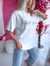 T-shirt with crystal embroidery "DREAM" - WHITE