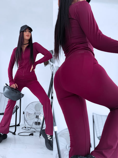 Two-piece set - jacket + leggings "GOAL" - BORDEAUX