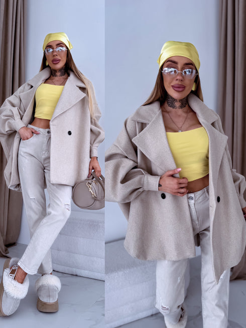 OVERSIZE mētelis "SNOWBALL 251174" - GAIŠI BĒŠS