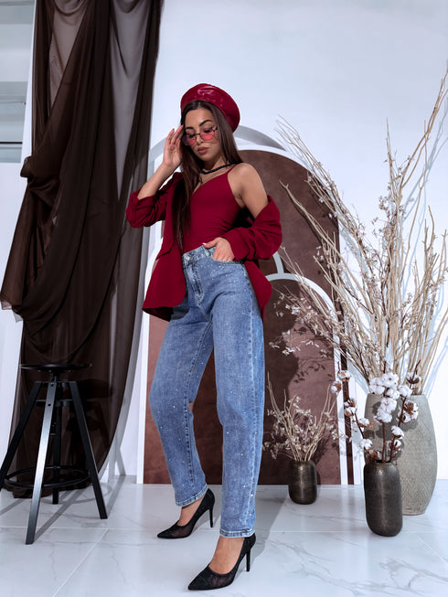 BALOON jeans trousers "BLACK SPARKLE H886-7" - BLUE