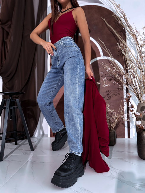 BALOON jeans trousers "BLACK SPARKLE H886-7" - BLUE