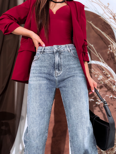 BALOON jeans trousers "BLACK SPARKLE H886-7" - BLUE