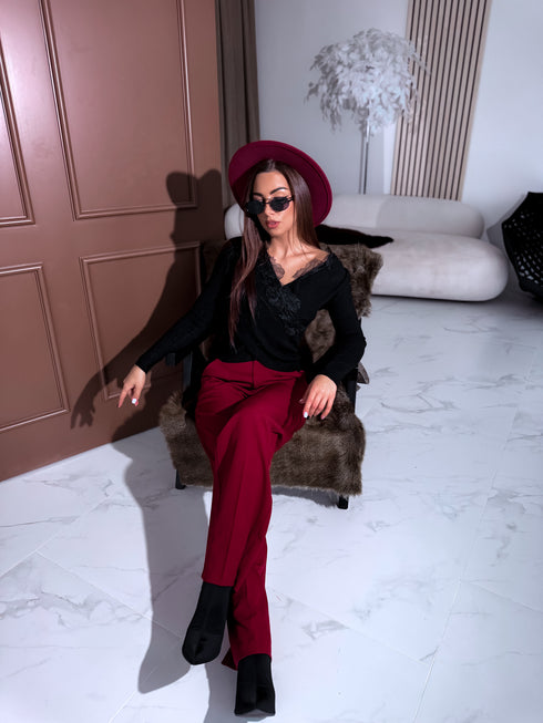 Top with lace "LUX ROYAL QX586" - BLACK