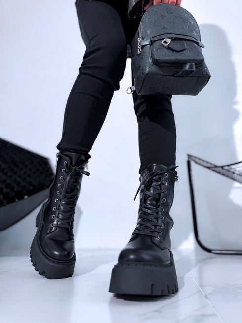 "TUNNEL AM7559" odos imitacijos batai - juodi