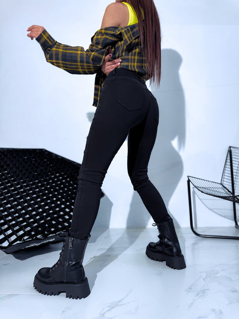 "FRAY T5397-11" džinsai su plėšymais - JUODOS