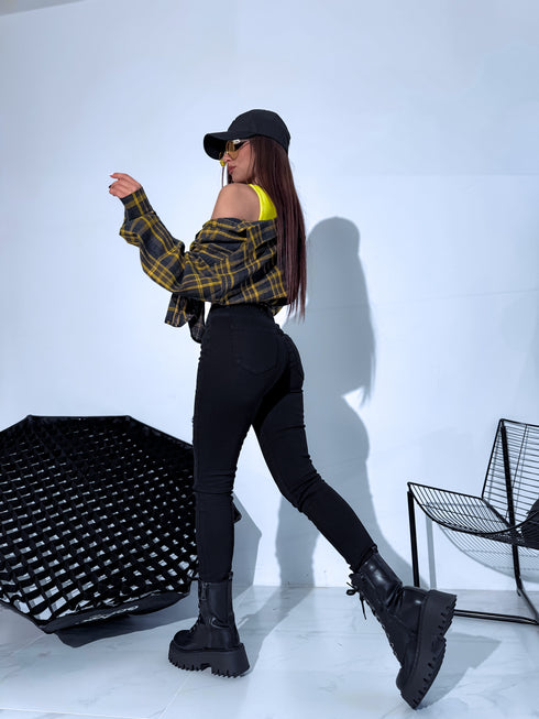 "FRAY T5397-11" džinsai su plėšymais - JUODOS