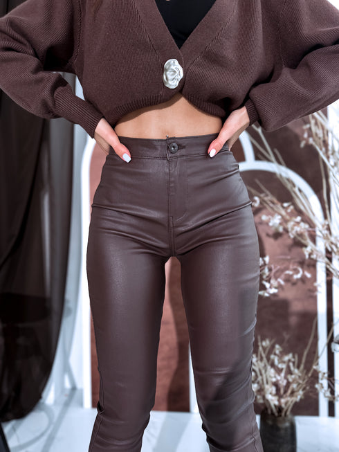 Choco, BASIC faux leather pants "-5kg" C56-3