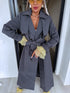 Lightweight Autumn Trench Coat - Dark Gray