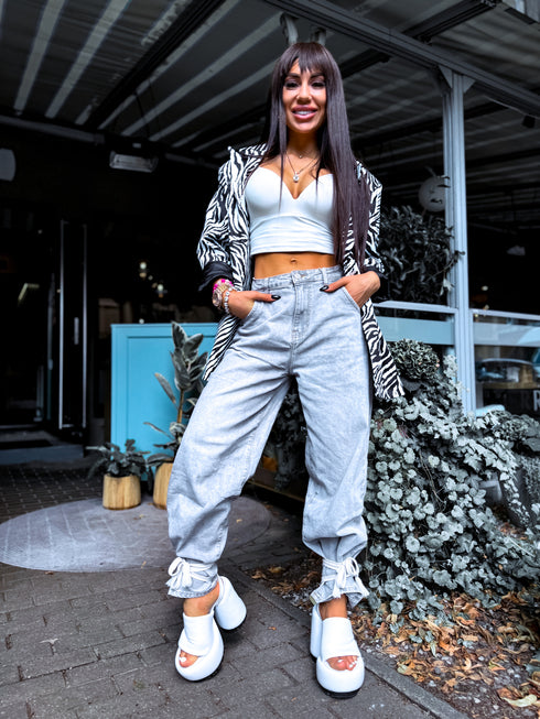 LIGHT GREY denim pants "MODŽO" 8622