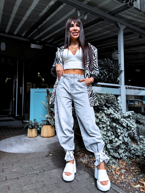 LIGHT GREY denim pants "MODŽO" 8622