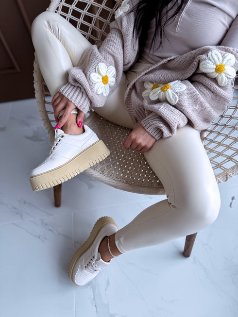 Faux leather boots "COLLABORATION" - beige