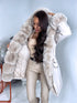 ELYNDI classic parka with fur - light beige PRE-ORDER