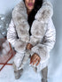 ELYNDI classic parka with fur - light beige PRE-ORDER