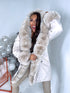 ELYNDI classic parka with fur - light beige PRE-ORDER