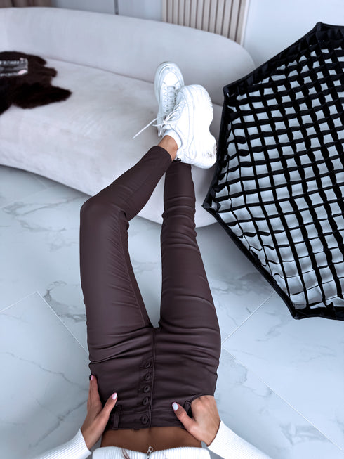 "GET IT" faux leather pants C9255-3 - CHOCO