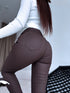 "GET IT" faux leather pants C9255-3 - CHOCO