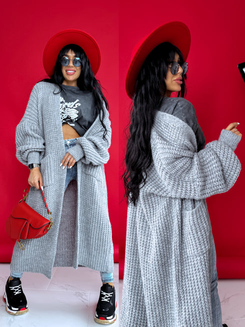 Вязаный кардиган "MALIBU" - серый