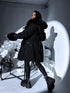 ELYNDI classic parka with fur - black PRE-ORDER